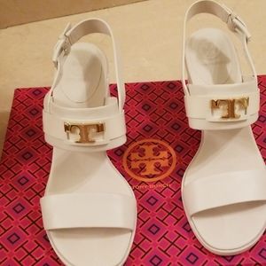Tory Burch chucky heels calf leather sandals